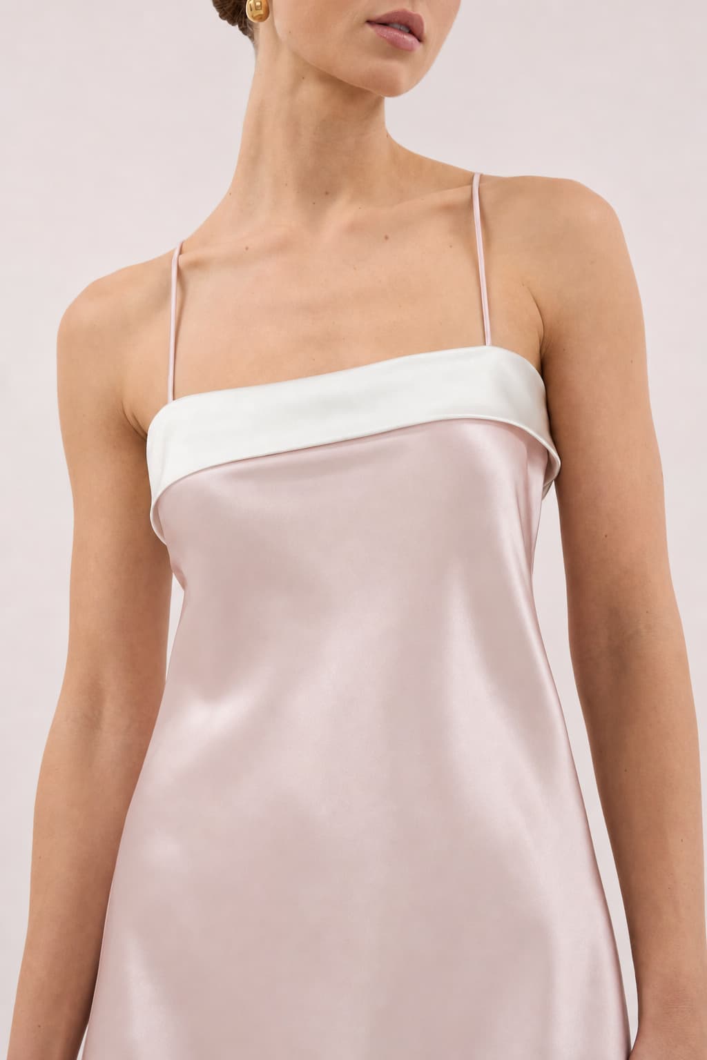 Washable Silk Contrast Cami Mini Dress