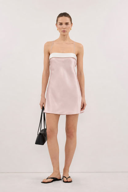 Washable Silk Contrast Cami Mini Dress